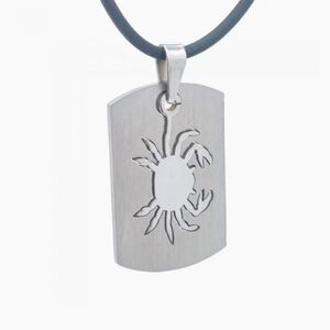 Cancer Crab Cutout Silver Pendant Necklace